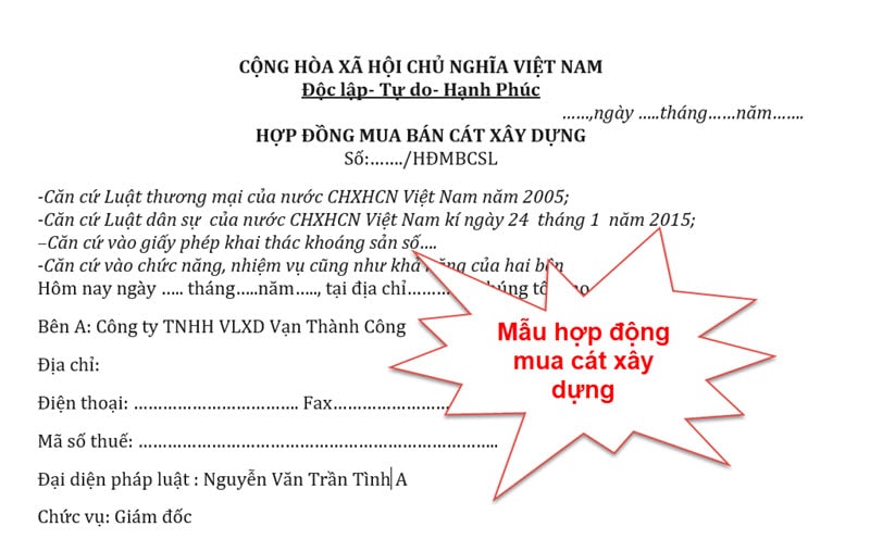 Mẫu hợp Đồng mua bán vật liệu xây dựng, hướng dẫn soạn thảo chi tiết