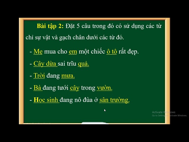 Hướng dẫn chi tiết về việc gạch dưới từ chỉ sự vật trong câu tiếng việt